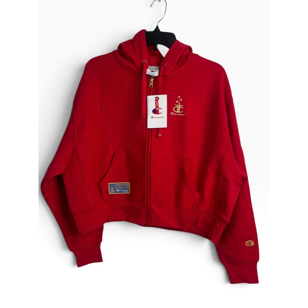 Women’s Champion Red Zip-Up Hoodie Size M